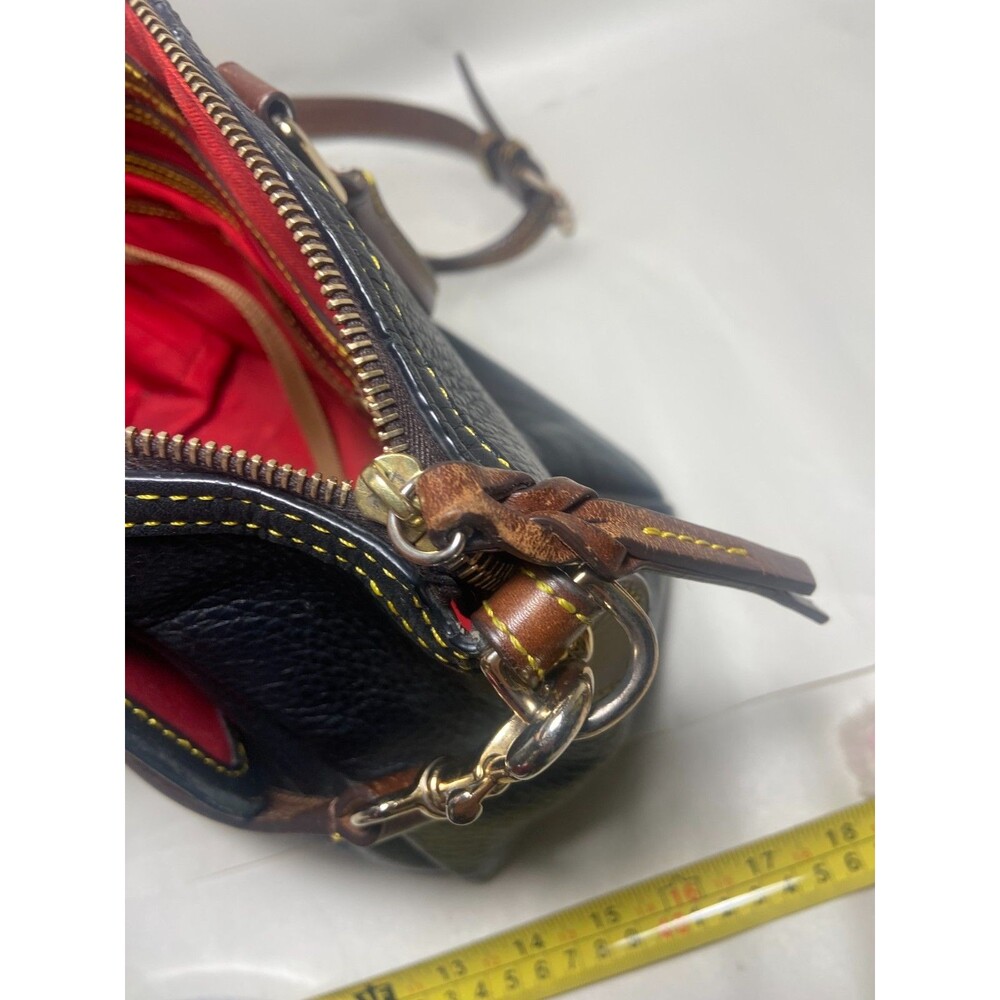 Dooney & Bourke Samba Leather Large Shoulder Satchel Black Pebble Grain Leather - Picture 14 of 15